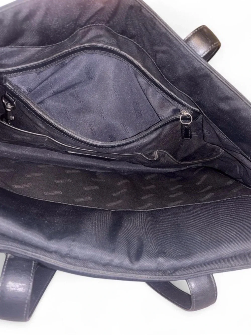 Coach Black Tote Bag with Leather Handles - Picture 3 of 10